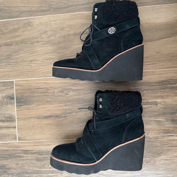 COACH Black Shearling Suede Kenna Bootie - Picture 5 of 8